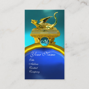 Carte De Visite GOLDEN DRAGON GEM MONOGRAM, saphir bleu jaune