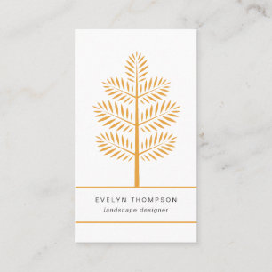 Carte De Visite Golden Elegant Landscaping Botanical Tree Branch