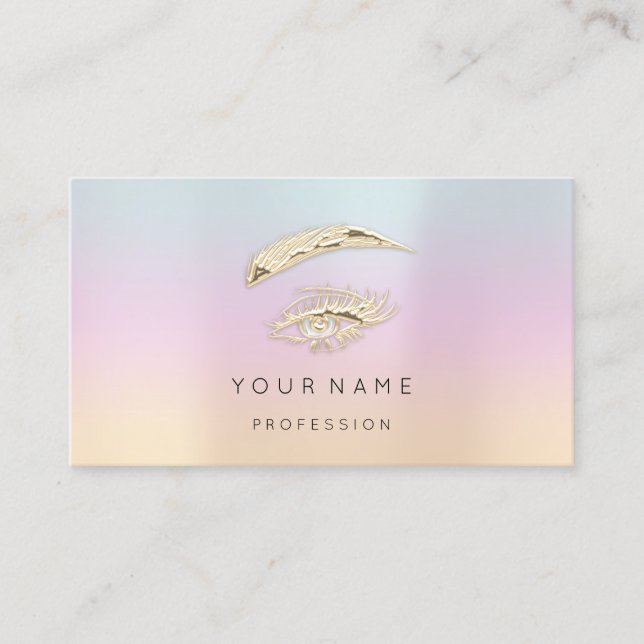 Carte De Visite Golden Eyelash Brosses Microblade QRCODE Logo (Devant)