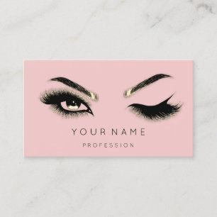 Carte De Visite Golden Eyelash Brows Microblading QRCODE Rose