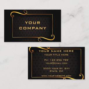 Carte De Visite Golden Frame Luxury Gold Text Black Professional