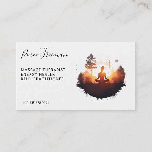 Carte De Visite Golden Gateway | Méditation du coucher de soleil (Devant)
