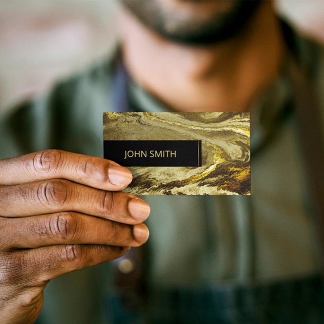 Carte De Visite Golden Glittery Texture Luxury Motif Monogramme (Créateur téléchargé)