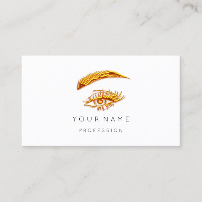 Carte De Visite Golden Lashes Bros logo maquillage Minimalisme bla (Devant)