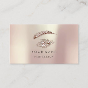 Carte De Visite Golden Lashes Bros maquillage Logo Rose Blush