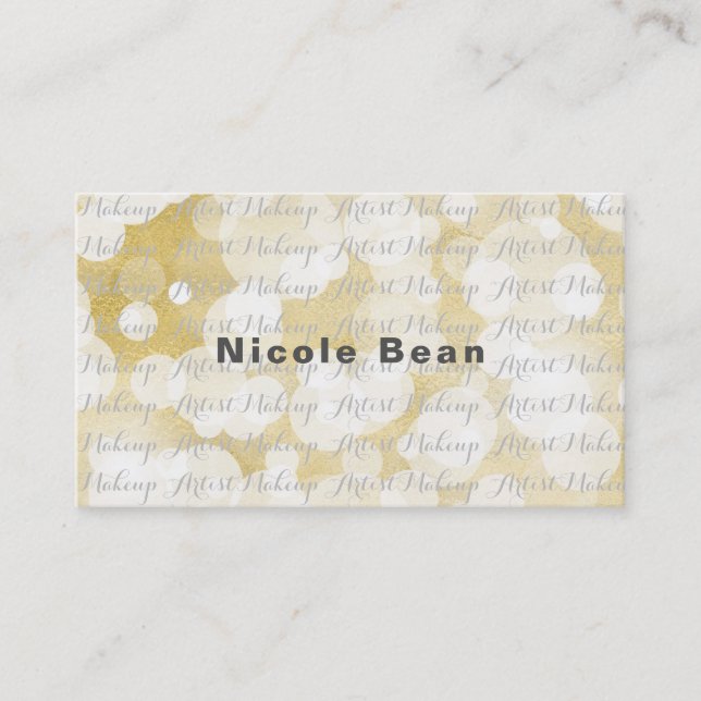 Carte De Visite Golden Lights Gold Glam Moderne Chic Texte Personn (Devant)