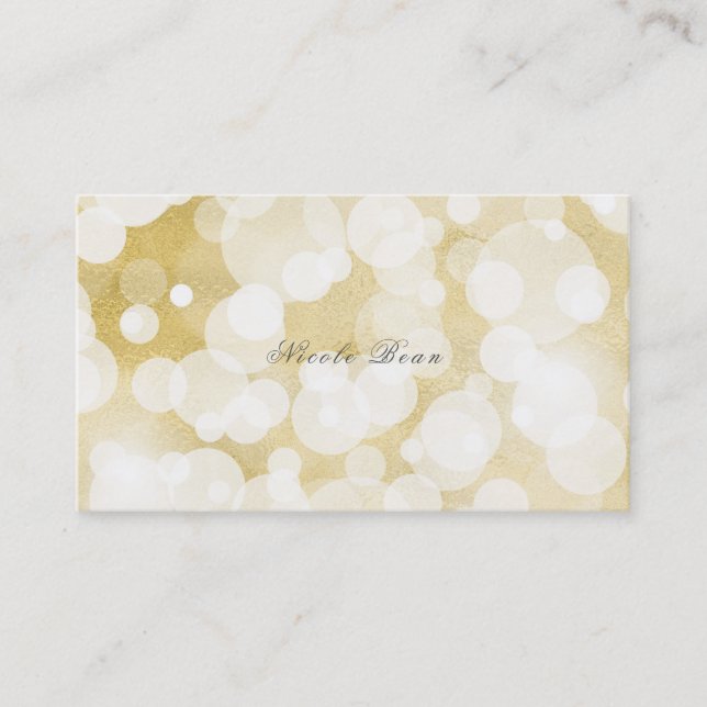 Carte De Visite Golden Lights Gold Glam moderne Glam Party personn (Devant)