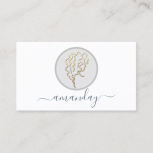 Carte De Visite Golden Logo Coiffeur maquillage Artiste Lash Blanc