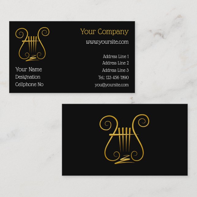 Carte De Visite Golden lyre (Devant / Derrière)