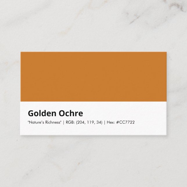 Carte De Visite Golden Ochre | "Richesse de la nature" (Devant)