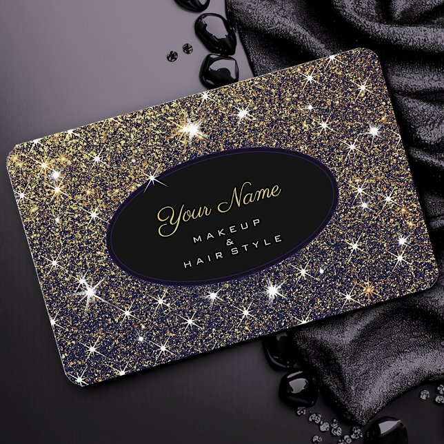 Carte De Visite Golden Parties scintillant Stars Élégant Luxe Styl (Créateur téléchargé)