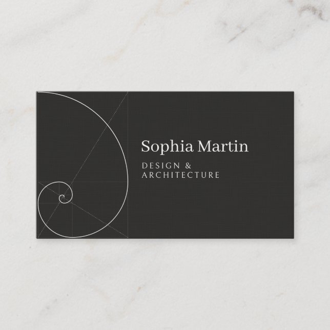 Carte De Visite Golden Ratio Black QR Code Business Card (Devant)