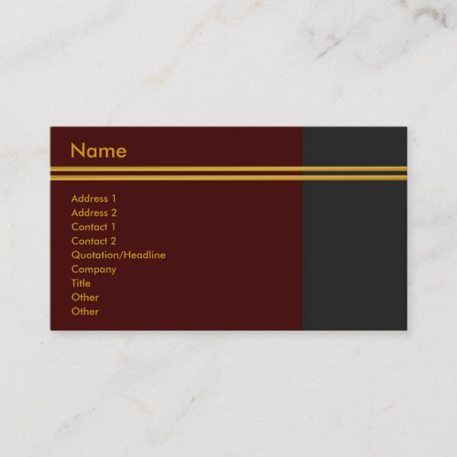 Carte de visite Golden Stripes (Devant)