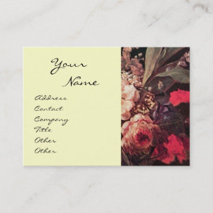 CARTE DE VISITE GOLDFINCH, ROSES ROSES ROSES ROSES ET BOUTEILLE