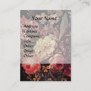 CARTE DE VISITE GOLDFINCH, ROSES ROSES ROSES ROSES ET BOUTEILLE