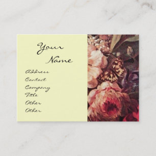 CARTE DE VISITE GOLDFINCH, ROSES ROSES ROSES ROSES ET BOUTEILLE
