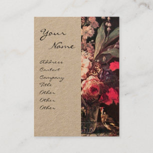 Carte De Visite GOLDFINY, ROSES ROSES ROSES ROSES ET Papier Kraft