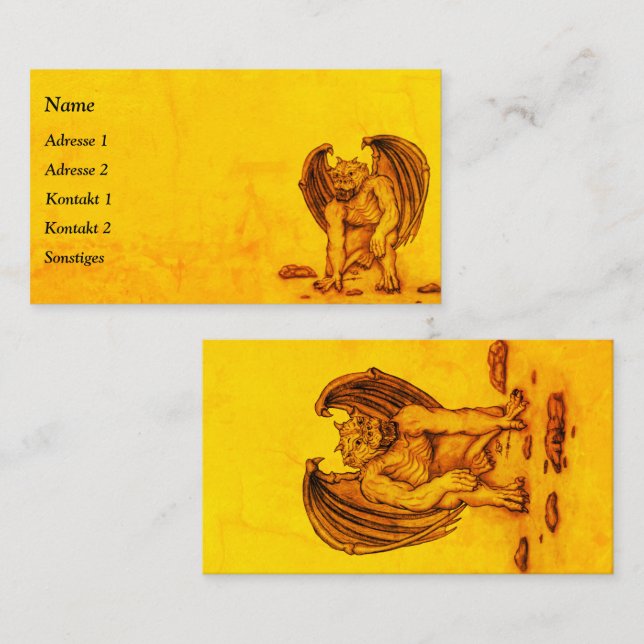 Carte De Visite Golem Gargoyle (Devant / Derrière)