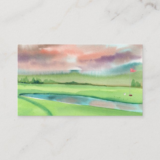 Carte De Visite Golf aquarelle (Devant)