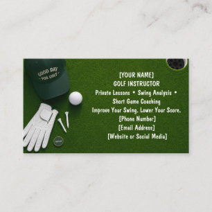 Carte De Visite Golf avec nom pour golfeur