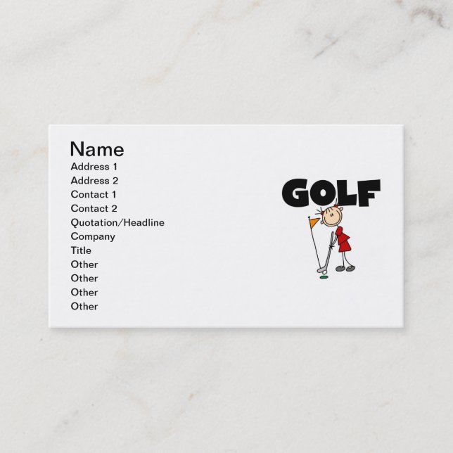 Carte De Visite Golf FÉMININ (Devant)