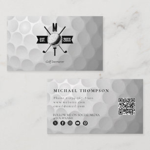 Carte De Visite Golf Instructeur Business Social Media QR Code