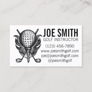 Carte De Visite Golf Instructor Pro Golf Course Ball Clubs Tee