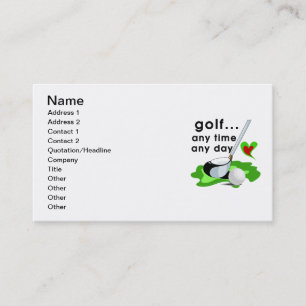 Carte De Visite Golf n'importe quand tous T-shirts et cadeaux de