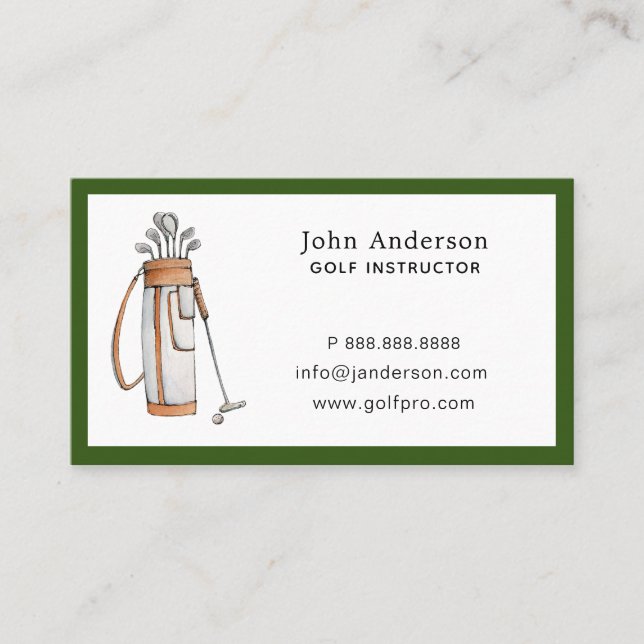 Carte de visite Golf pro ou instructeur de golf av (Devant)