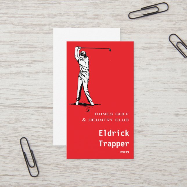 Carte De Visite Golfeur (Devant/Arrière en situation)