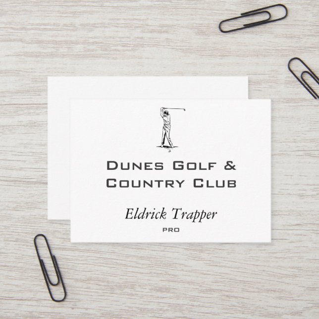 Carte De Visite Golfeur (Devant/Arrière en situation)