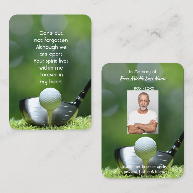 Carte De Visite Golfeur Golf Golf Memorial Cadeau  (Devant / Derrière)