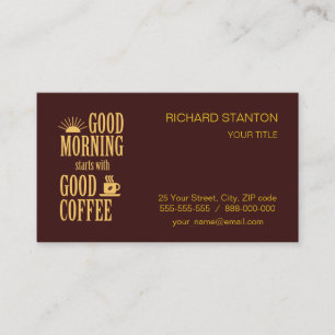 Carte De Visite Good morning starts with good coffee