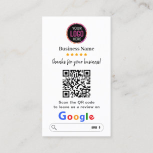 Carte De Visite Google Avis   Business Review Link QR Code
