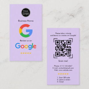 Carte De Visite Google Avis Business Review Link QR Code