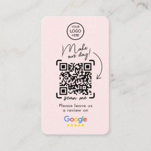 Carte De Visite Google Avis Revue de l'entreprise Code QR
