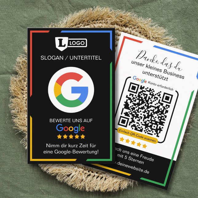Carte De Visite Google Bewertungskarte with QR code Business Card  (Google Rezensions-Karten)