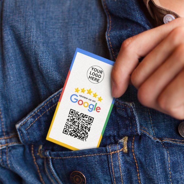 Carte De Visite Google Business Review 5 Star Qr Code (Créateur téléchargé)