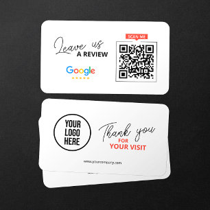Carte De Visite Google Laissez-nous Avis QR Code Entreprise Merci