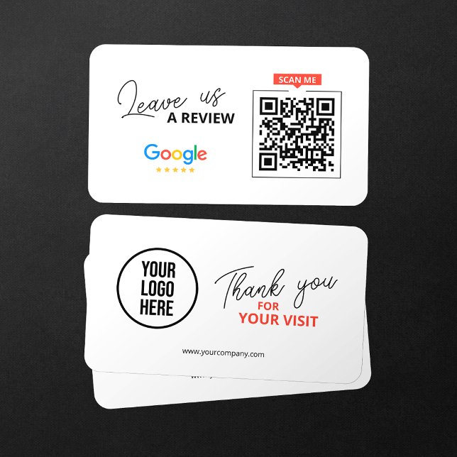 Carte De Visite Google Laissez-nous examiner QR Code Merci d'entre (Créateur téléchargé)