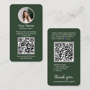 Carte de visite Google Review avec photo et code Q