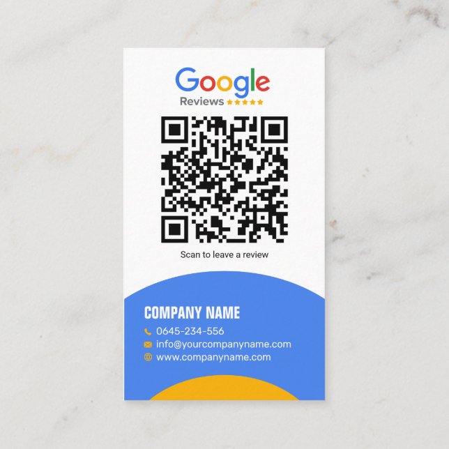 Carte De Visite Google Review Card Pour toute entreprise (Dos)