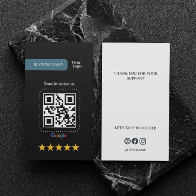 Carte De Visite Google Review My Business Ajouter Logo Code Qr (Google Review My Business Add Logo Qr Code Business Card)