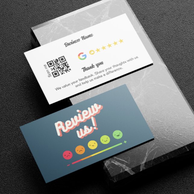 Carte De Visite Google Review My Business Merci Qr Code (Google Review My Business Thank You Qr Code Business Card)