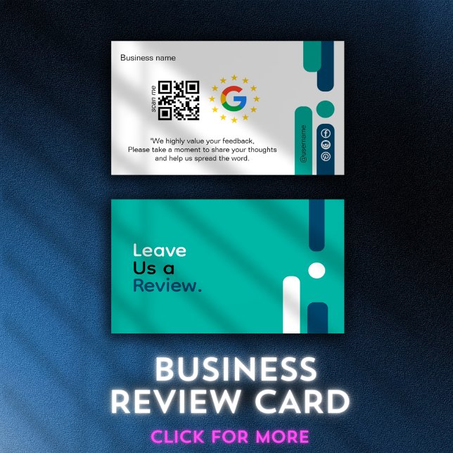 Carte De Visite Google Review My Business Modern Qr Code (Google Review My Business Modern Qr Code Business Card)