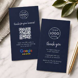 Carte De Visite Google Review us Business Merci QR Code Marine