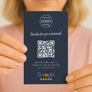 Carte De Visite Google Review us Business Merci QR Code Marine