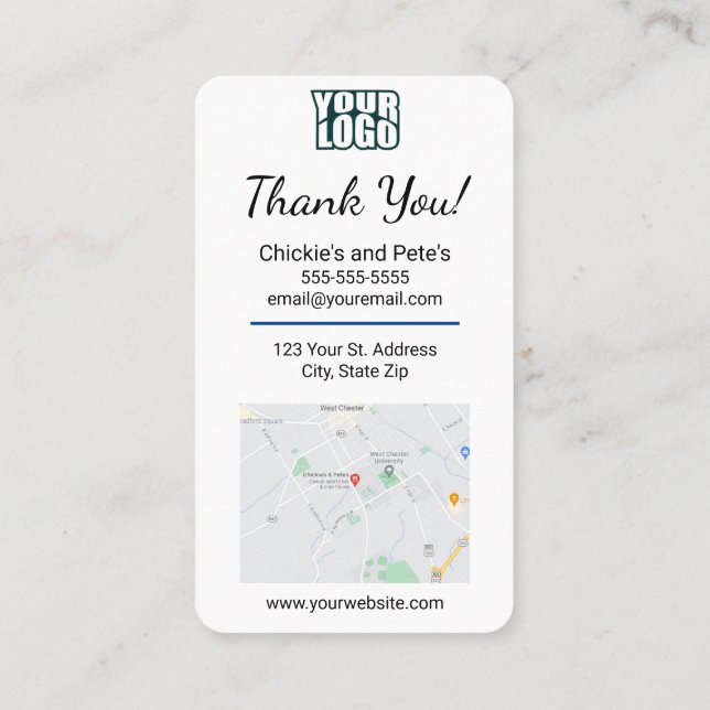 Carte De Visite Google Review With Map & QR Code Link Modèle (Dos)