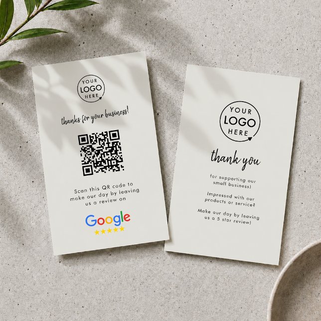 Carte De Visite Google Reviews | Business Review Us QR Code gris (Gain Google reviews & grow your business with this editable call-to-action rating request insert.)