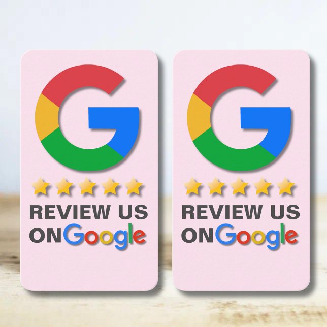Carte De Visite Google Revoir le code QR Blush rose Tap pour exami (Créateur téléchargé)